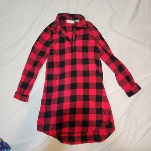 Girl's Flannel Long Sleeve Dress M 7/8